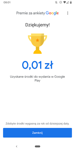 Premie za ankiety Google