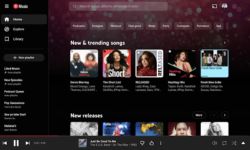 YouTube Music pour Chromebook PC