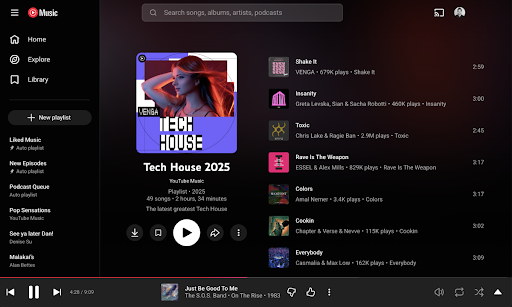 YouTube Music pour Chromebook PC