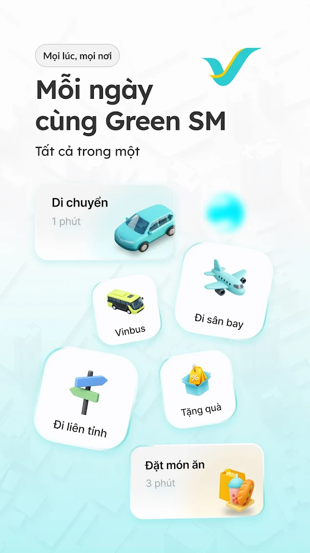 Taxi Xanh SM: Đặt xe taxi điện PC