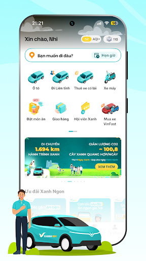 Taxi Xanh SM: Đặt xe taxi điện