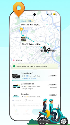 Taxi Xanh SM: Đặt xe taxi điện