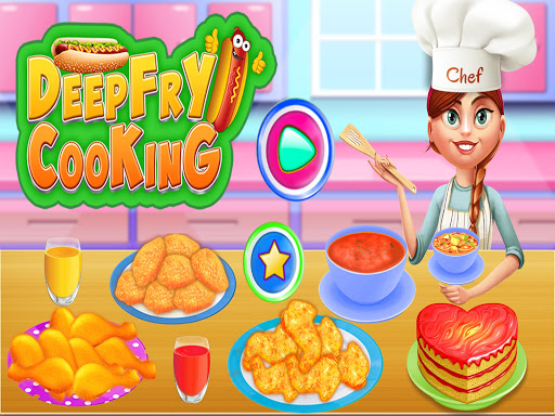 komputer Deep Fry Cooking Chicken Chef