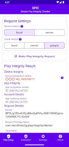 SPIC - Play Integrity Checker