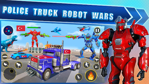 Polis Kamyonu Robot Araba Oyun