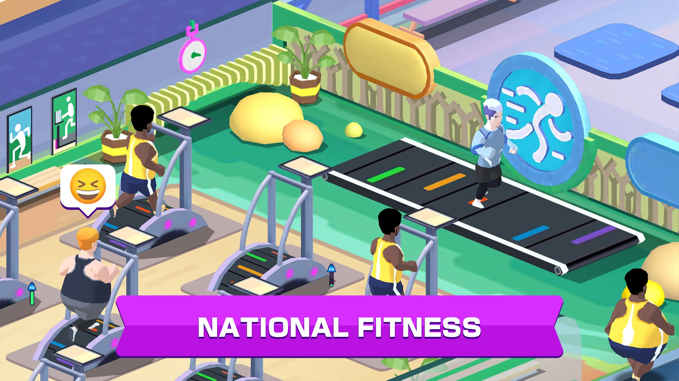 Симулятор тренажерного зала. Игры без интернета на андроид. Андроид Fitness Club Tycoon.