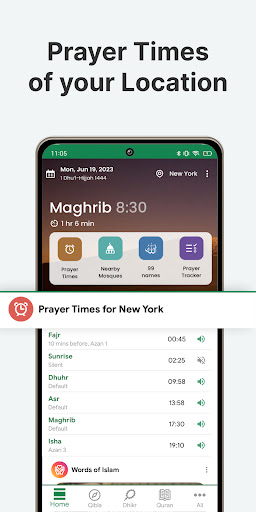 komputer Muslim: Prayer Times, Qibla