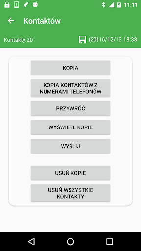 Kopii zapasowych: Kontakty&SMS PC