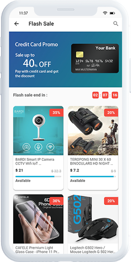 Flutter UI Kit - E-Commerce الحاسوب