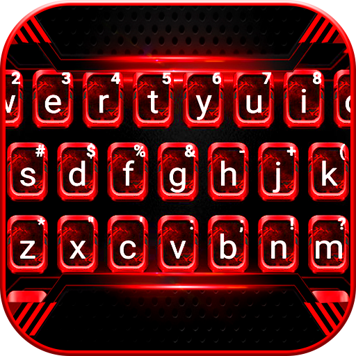komputer Black Red Tech Keyboard Theme