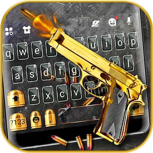 Golden Shooting Gun Keyboard T