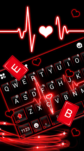 Neon Red Heartbeat Tema PC