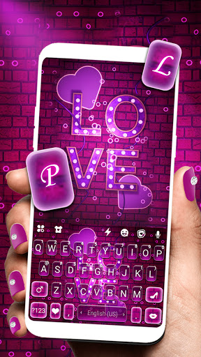 Purple Neon Love Thème PC