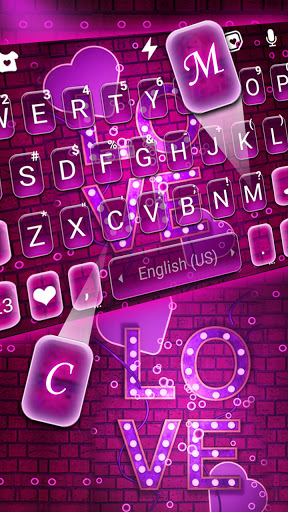 Purple Neon Love Thème PC