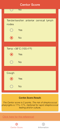Centor Score for Sore Throat پی سی