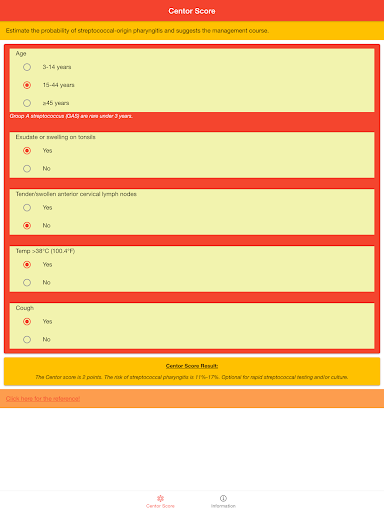 Centor Score for Sore Throat پی سی