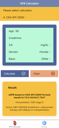Pocket GFR Calculator PC