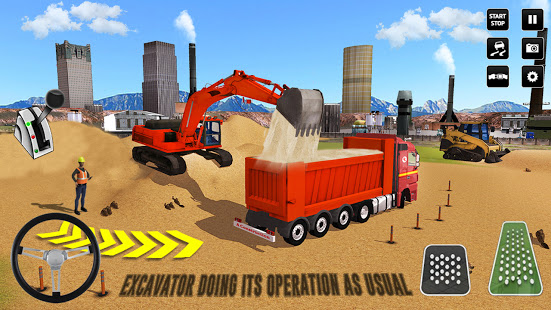 Transport Excavator in Long Trailer Truck Driving Drive Simulator 2020 -  Android Gameplay 