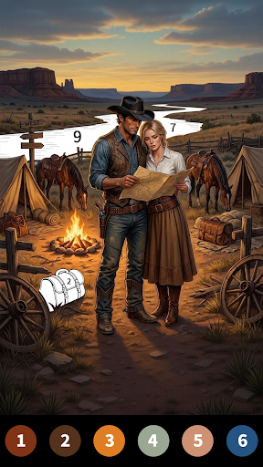 Wild West Color by Number Book PC