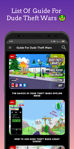 Dude Theft Wars, Cheat Codes PC