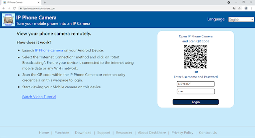 IP Phone Camera الحاسوب