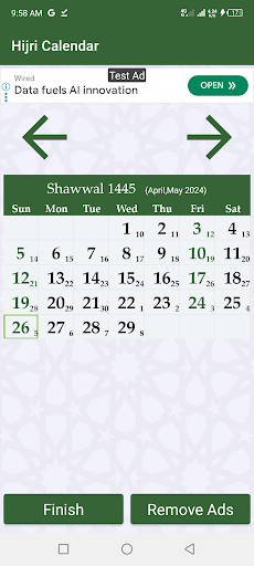 Hijri calendar (Islamic Date) پی سی
