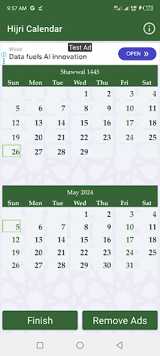 Hijri calendar (Islamic Date) پی سی