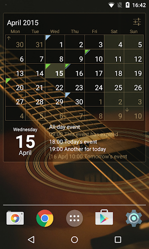 Calendar Widget Month + Agenda