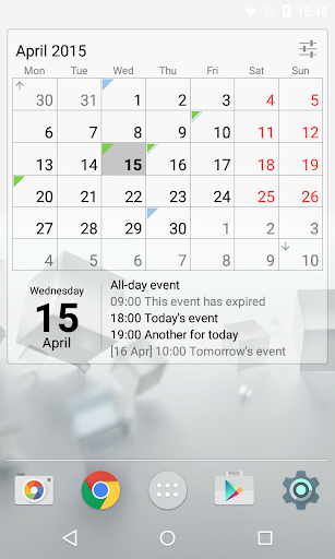 Calendar Widget Month + Agenda
