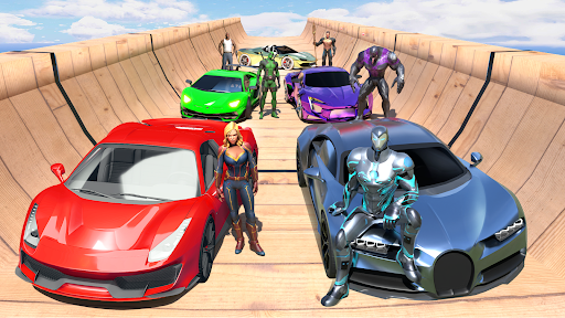 Superhero GT Car Stunt Games الحاسوب