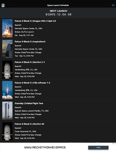 Space Launch Schedule PC