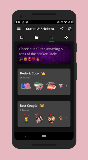 स्टेटस, स्टिकर सेवर PC