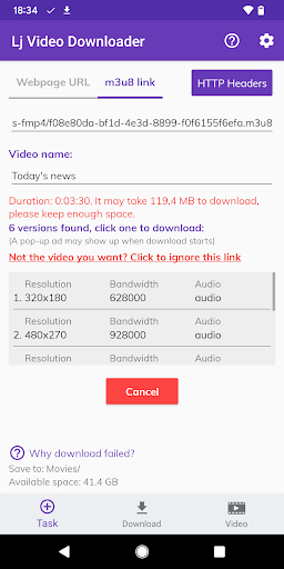 Lj Video Downloader (m3u8,mp4)