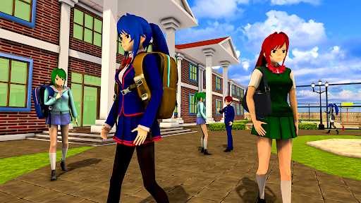 komputer Anime High School Girl Life 24