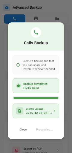 Call Log Backup and Restore PC