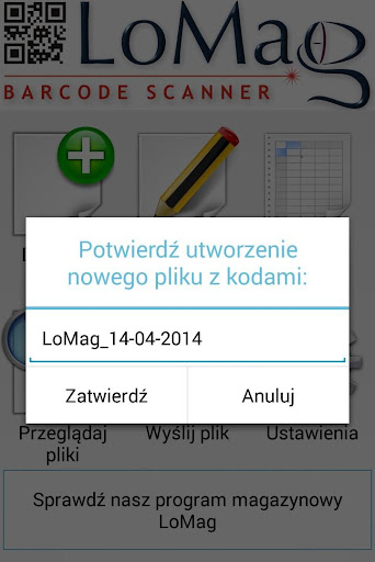 Skaner kodów LoMag do Excela PC