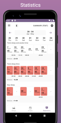 Baby Diary: Sleep PC