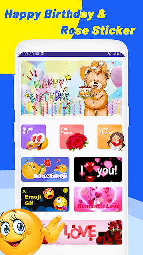 Happy Birthday & Rose Sticker PC