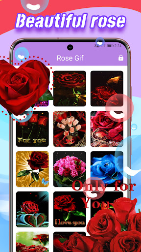 Heart Emoji Gif & Rose Sticker
