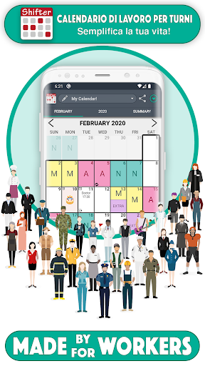 Calendario di Lavoro per turni PC