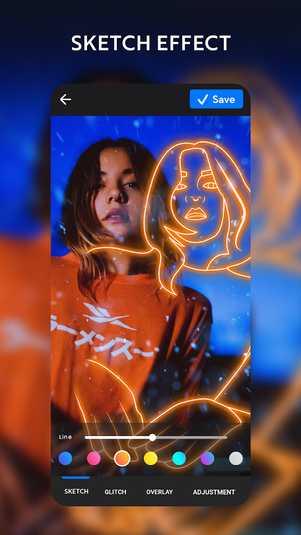 Instasquare Photo Editor: gradient Neon Line Art PC