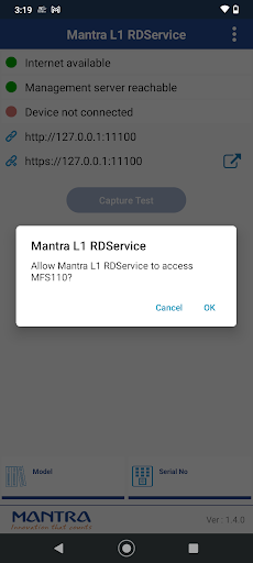 MFS110 L1 RDService PC