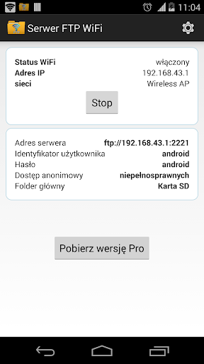 Serwer FTP WiFi PC