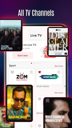 Live TV: Movies and TV Shows