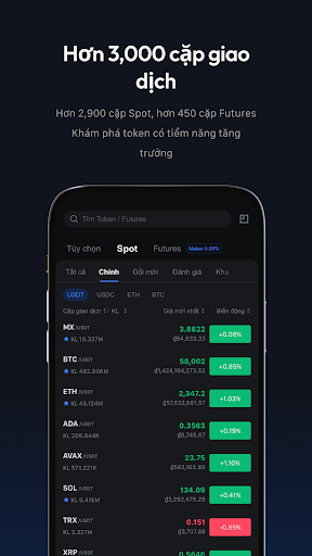 MEXC: Mua BTC & tiền mã hoá PC