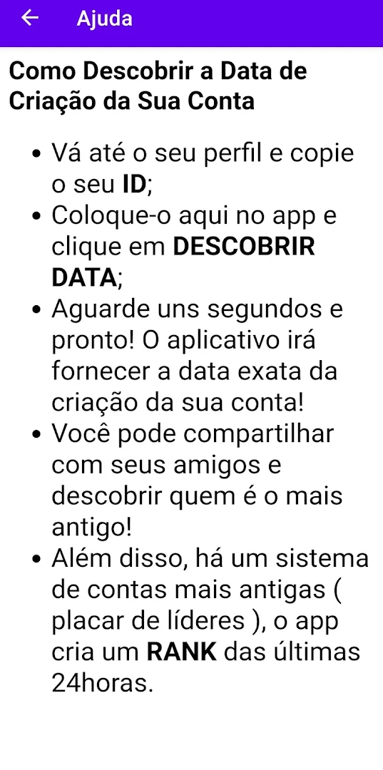 Saiba a Data de Criação da Conta via ID - FRIFAS para PC