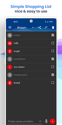 Simple shopping list PC