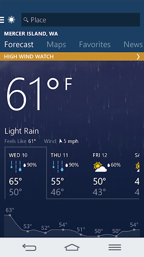 komputer MSN Weather - Forecast & Maps