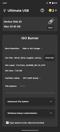 Ultimate USB الحاسوب