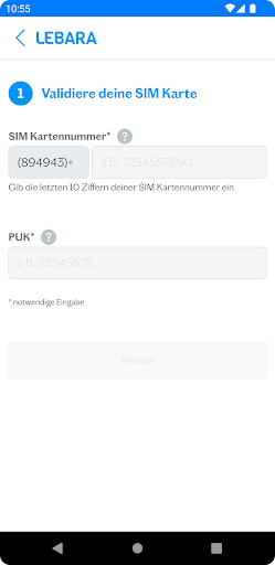 Lebara SIM Aktivierung